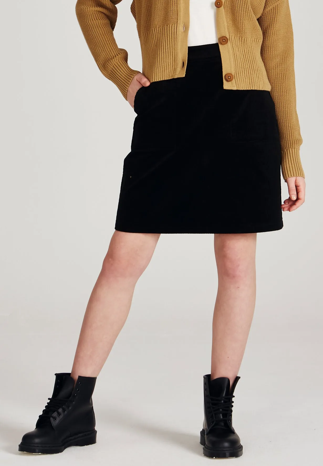 Cordrock MEGAN aus Bio-Baumwolle - Black (Cord)
