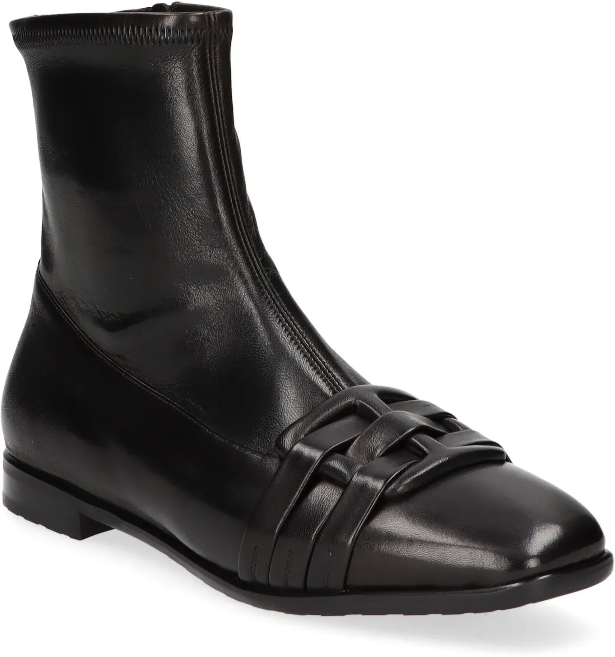 Damen-Stiefeletten 105001000025 aus Leder (Schwarz)