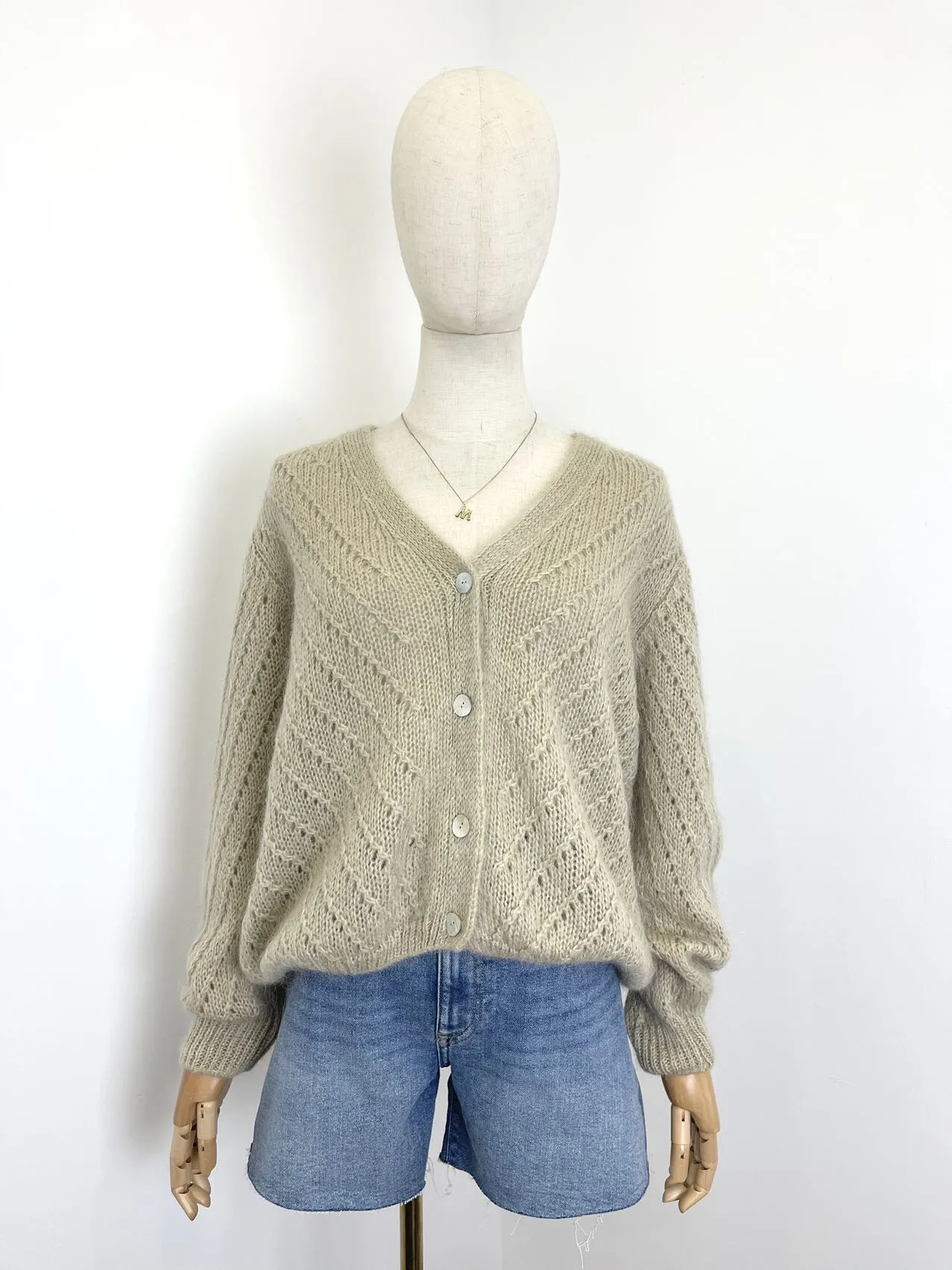 Durchbrochene Weste aus Mohair