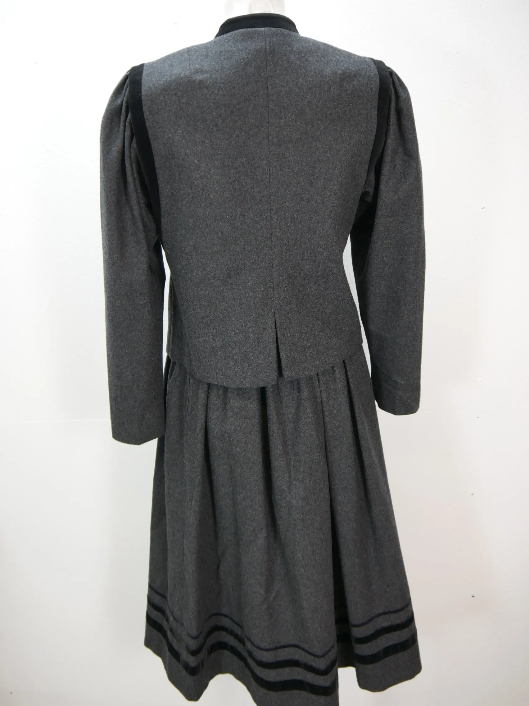 Echter Loden Austria grau Rock mit Jacke neuwertige Trachtenjacke Jacke Gr.38