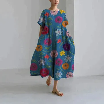 Elegantes Kleid Mit Blumenmuster