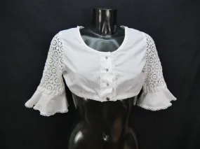 Gr.40 Dirndlbluse süße Bluse für Dirndl mit toller Spitze Trachtenbluse B8848