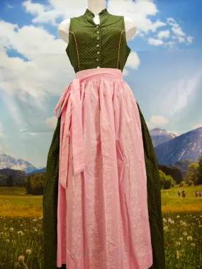 Hagro Baumwolle hochgeschlossen ärmellos süßes Vintage Dirndl mit Schürze Gr.42