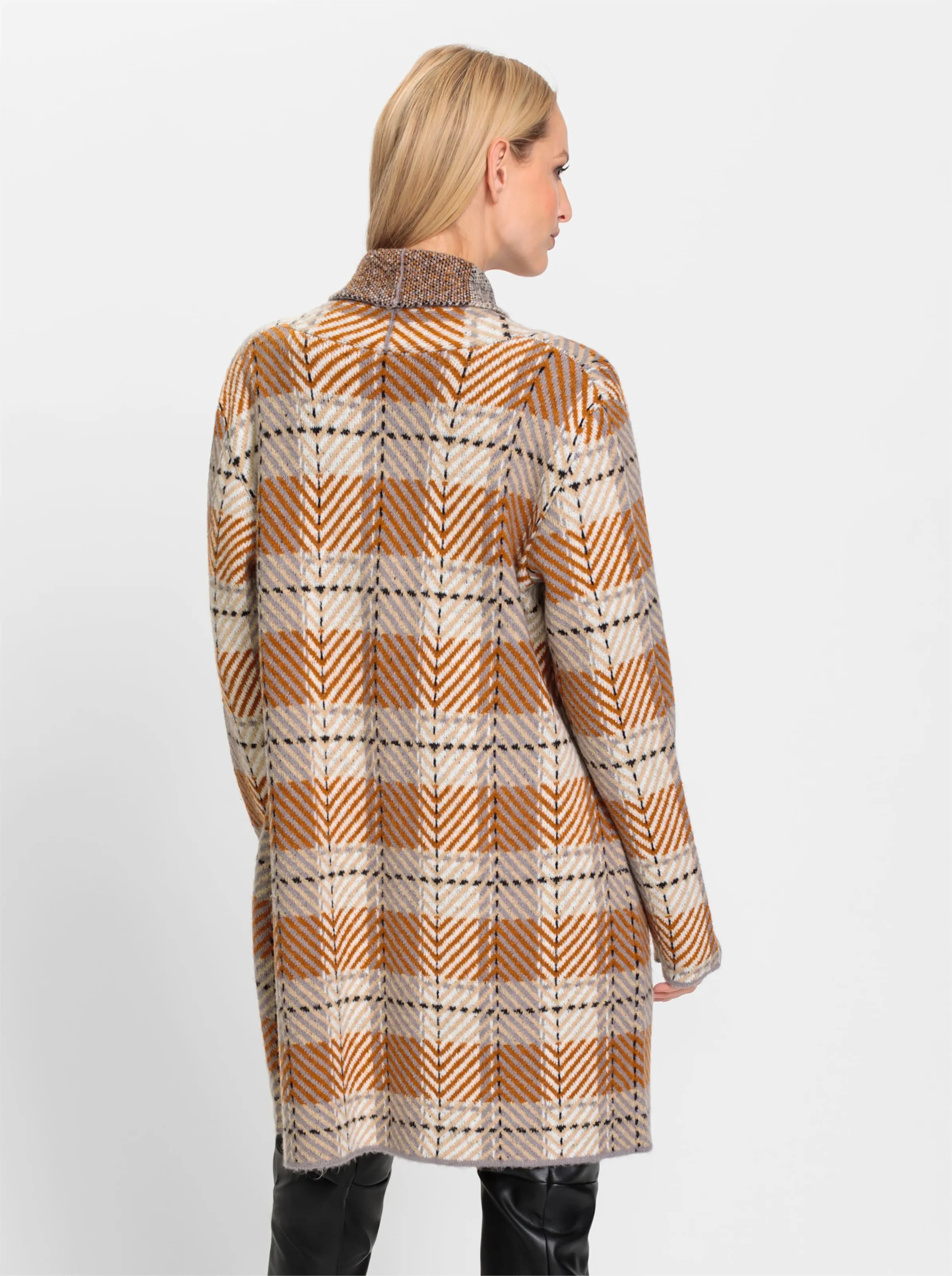 heine Strickjacke in sand-braun-gemustert