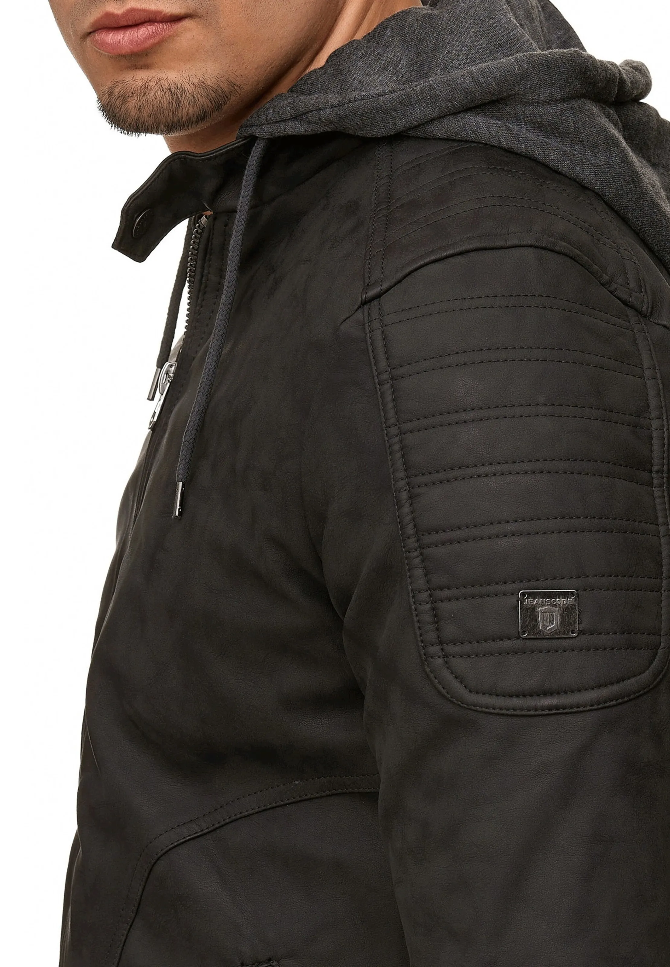 INDICODE JEANS Kunstlederjacke in Schwarz