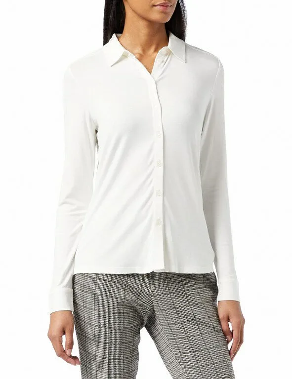 Jersey Bluse Langarm, Creme