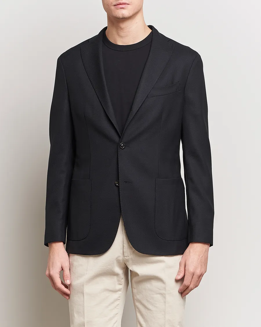 K Jacket Wool Hopsack Blazer Black