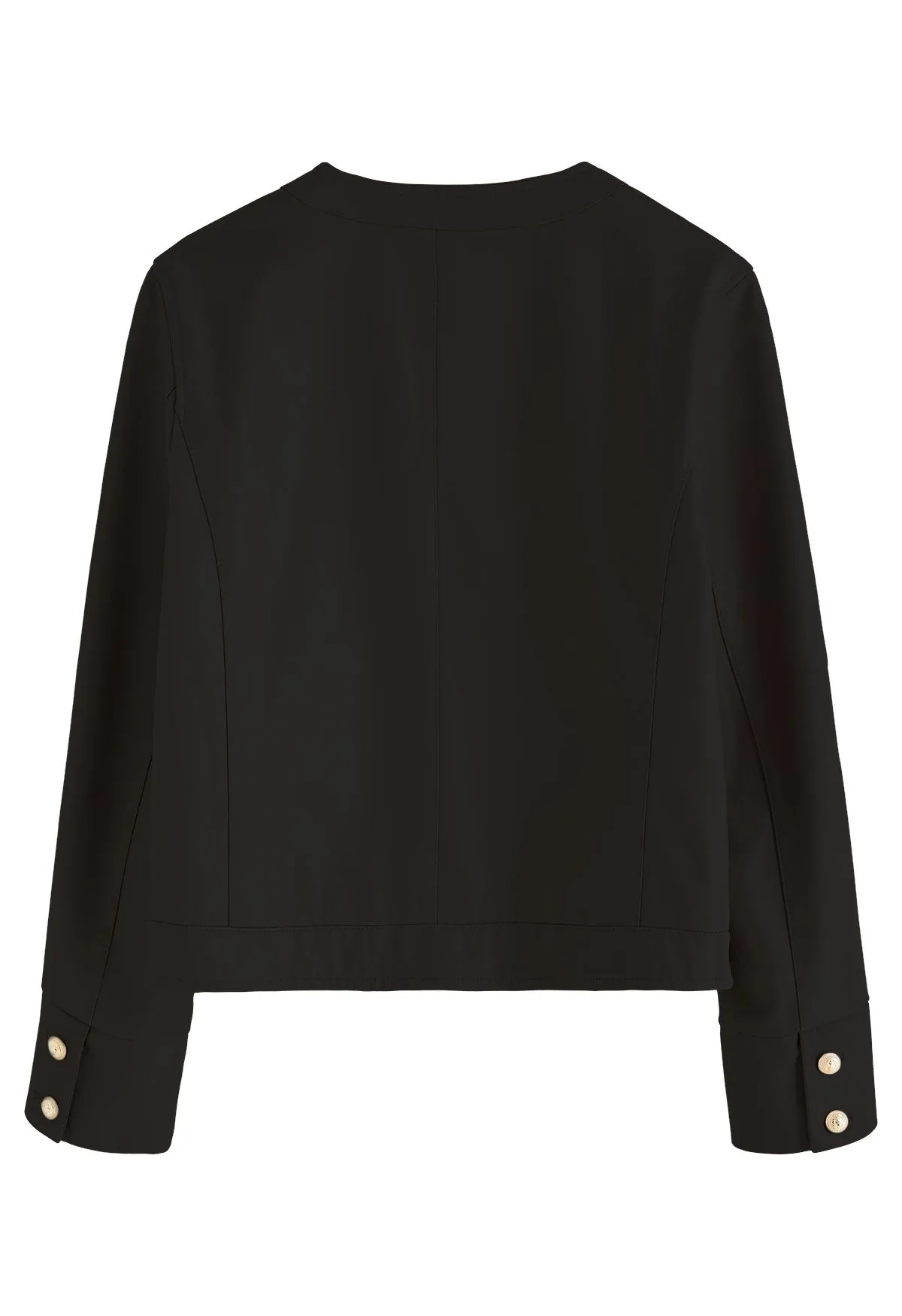 Kunstlederjacke mit Paspeltaschen in Schwarz