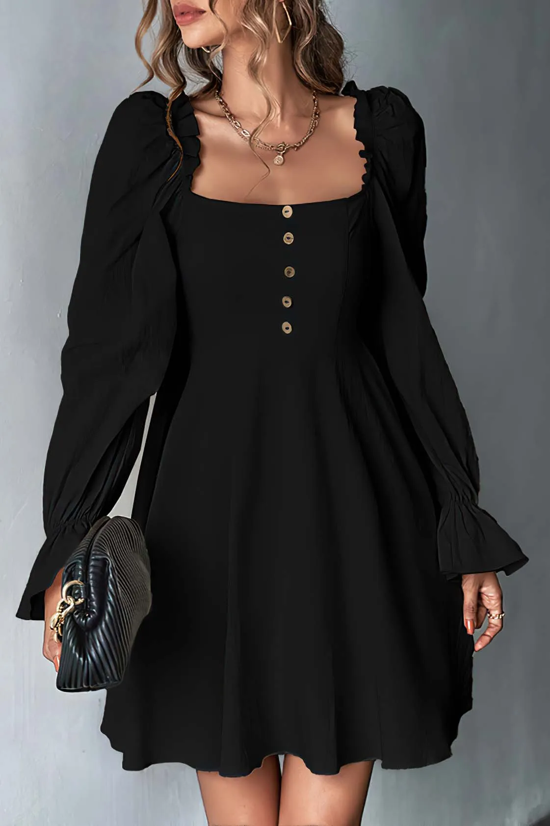 Lea | Elegantes Kleid mit Karree-Ausschnitt