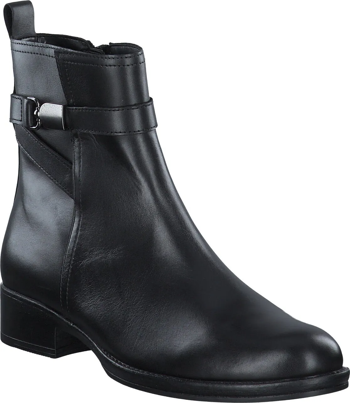 Leder-Stiefeletten für Damen 105001000001 (Schwarz)