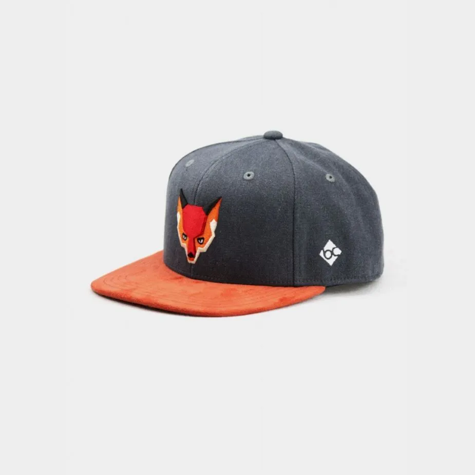"Waldfuchs" - Cap dunkelgrau (Snapback) Wildlederoptik