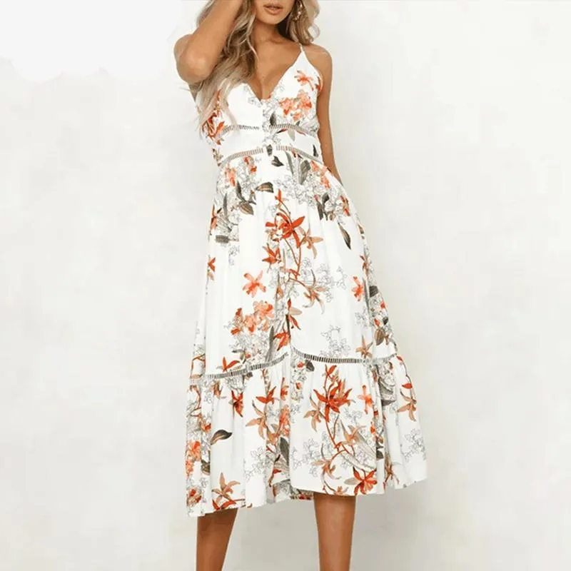 Schnes Sommer/ Strandkleid mit Spaghettitrger in 2 Farben