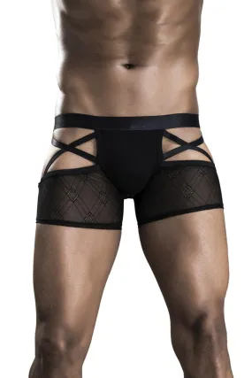 Shorts aus Netz mit überkreuzten Details