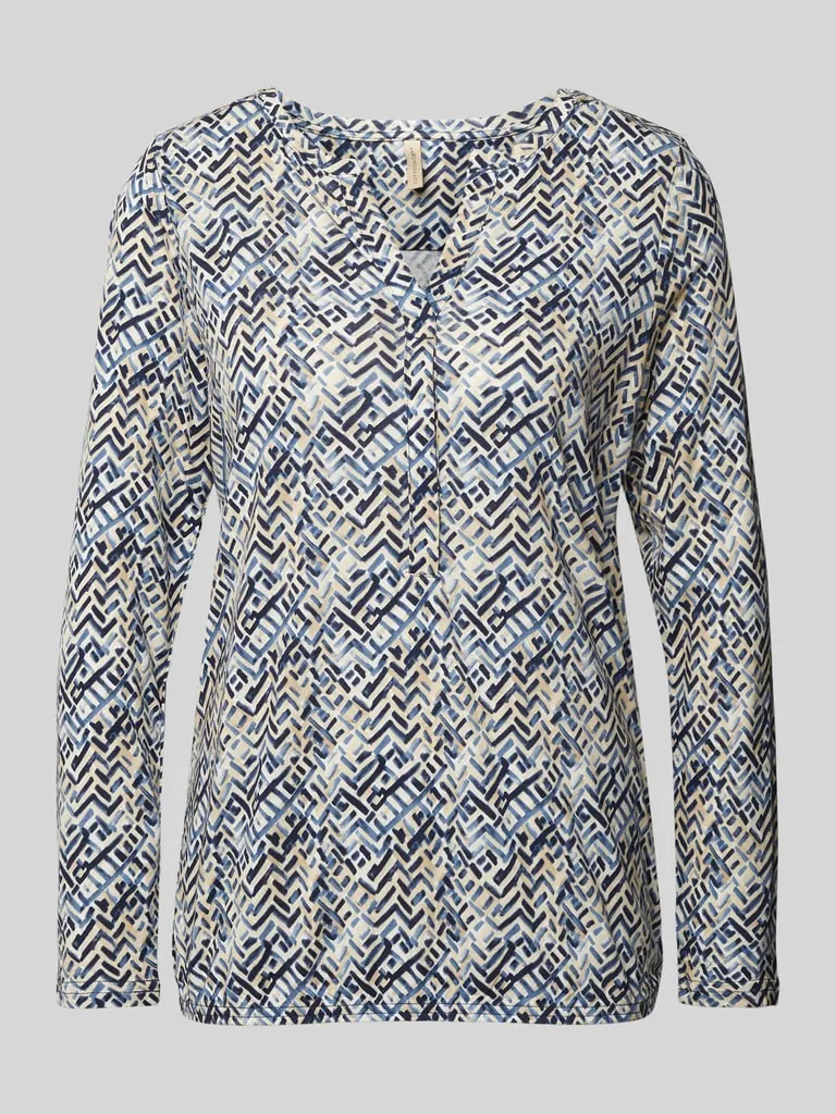 Soyaconcept Regular Fit Blusenshirt mit V-Ausschnitt Modell 'FELICITY' (blau) online kaufen