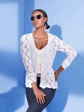 Strickjacke in weiß