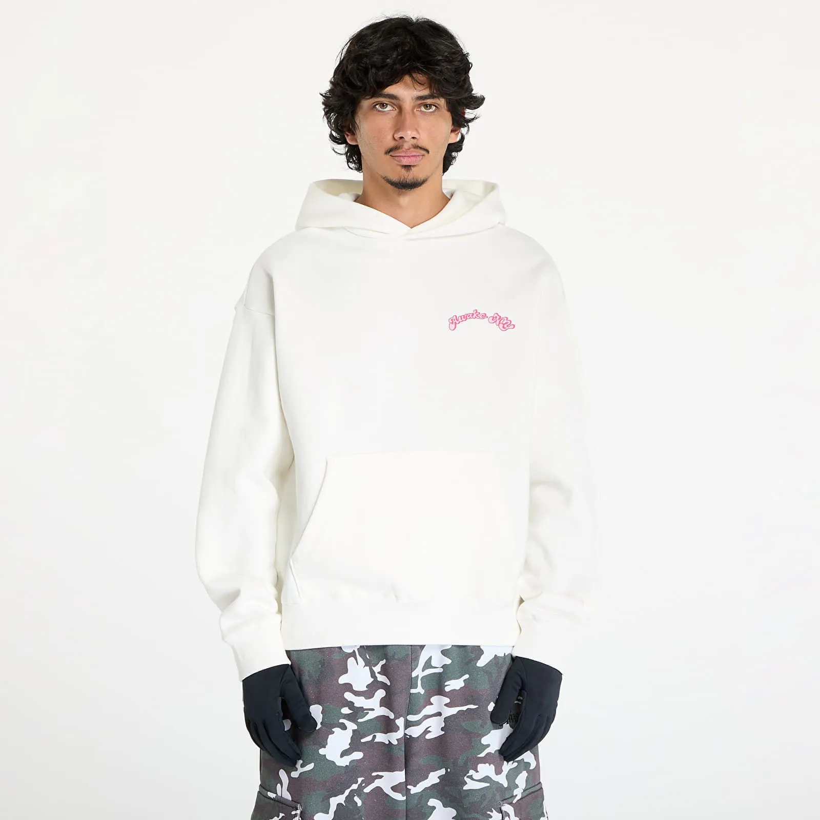 Sweatshirt Awake NY Twill Logo Hoodie Cream S AWK-FW24-HD304-CRM