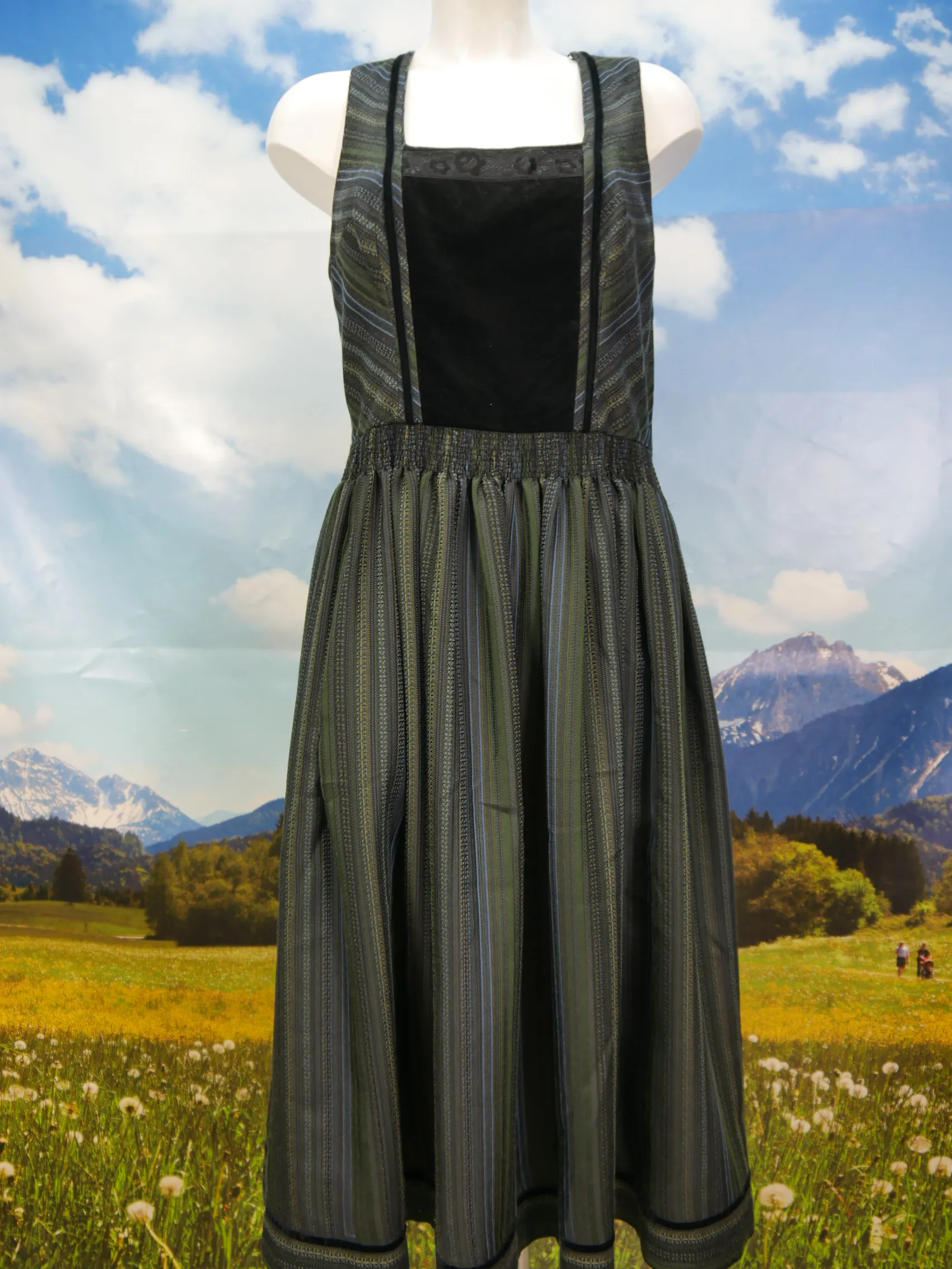 Wenger herrlich 60er Jahre festlich feines Vintage Dirndl mit Schürze Gr.44